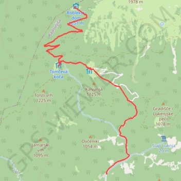 Itinéraire J4B_Roblek, distance, dénivelé, altitude, carte, profil, trace GPS