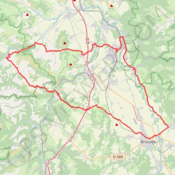 Itinéraire Circuit1_Ardes, distance, dénivelé, altitude, carte, profil, trace GPS