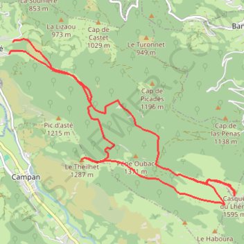 Itinéraire Casque de Lhéris depuis Asté, distance, dénivelé, altitude, carte, profil, trace GPS