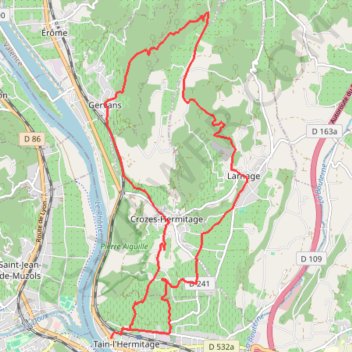 Itinéraire 14 Les balcons de l'Hermitage, distance, dénivelé, altitude, carte, profil, trace GPS