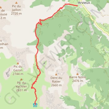 Itinéraire Arvieux - Refuge Furfande, distance, dénivelé, altitude, carte, profil, trace GPS