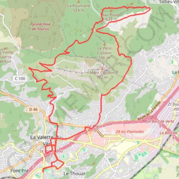 Itinéraire Le Coudon est, distance, dénivelé, altitude, carte, profil, trace GPS