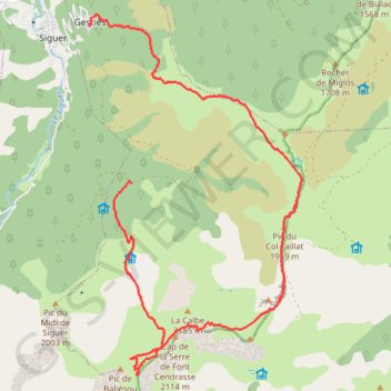 Itinéraire Pic de Baljésou, distance, dénivelé, altitude, carte, profil, trace GPS