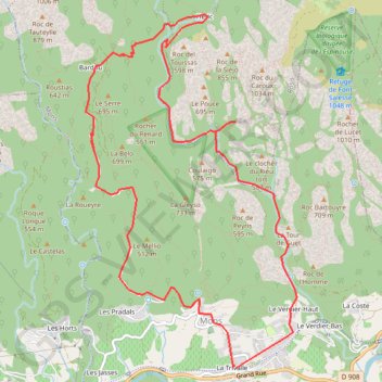 Itinéraire Mons, Héric, Bardou, Mons, distance, dénivelé, altitude, carte, profil, trace GPS
