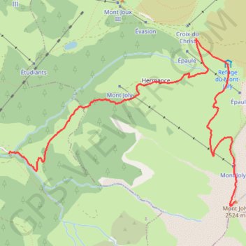 Itinéraire Mont Joly, distance, dénivelé, altitude, carte, profil, trace GPS