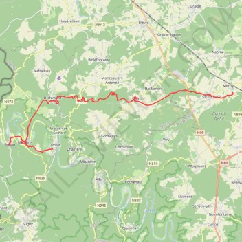 Itinéraire Paliseul - Orchimont - Membre - Laforêt, distance, dénivelé, altitude, carte, profil, trace GPS