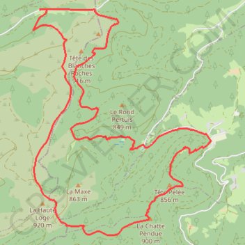 Itinéraire Le circuit de Salm : Coucou à la Roche de la Chatte pendue (Moussey), distance, dénivelé, altitude, carte, profil, trace GPS
