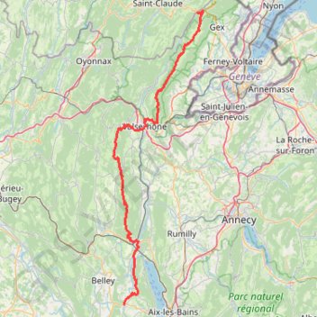 Itinéraire GR9 De Mijoux (Ain) à Yenne (Savoie), distance, dénivelé, altitude, carte, profil, trace GPS