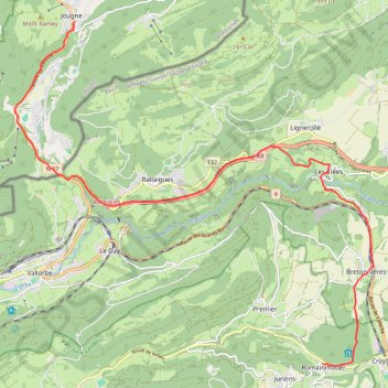 Itinéraire Jougne Romainmôtier, distance, dénivelé, altitude, carte, profil, trace GPS
