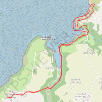 Itinéraire Chapelle Saint Germain - Plage de la Fosse, distance, dénivelé, altitude, carte, profil, trace GPS