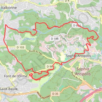 Itinéraire La Brague : près de la rivière, distance, dénivelé, altitude, carte, profil, trace GPS