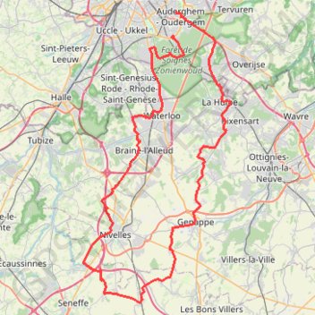Itinéraire arquennes, distance, dénivelé, altitude, carte, profil, trace GPS