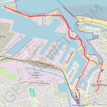 Itinéraire Dunkerque - Dunkerque, distance, dénivelé, altitude, carte, profil, trace GPS