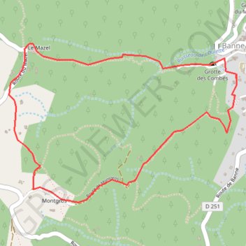 Itinéraire Ozide Le Mazel Montgros à Banne, distance, dénivelé, altitude, carte, profil, trace GPS