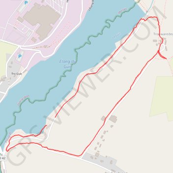 Itinéraire Autour de l'étang du Guic - Guerlesquin, distance, dénivelé, altitude, carte, profil, trace GPS