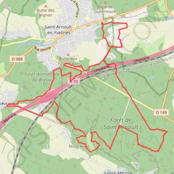 Itinéraire Forêt de Saint-Arnoult, distance, dénivelé, altitude, carte, profil, trace GPS