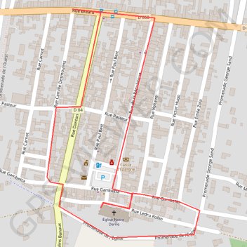 Itinéraire Au coeur de Villeneuve l'Archevêque, distance, dénivelé, altitude, carte, profil, trace GPS