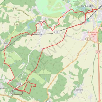 Itinéraire Longue randonnée en forêt de Rambouillet (78), distance, dénivelé, altitude, carte, profil, trace GPS