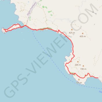 Itinéraire Paléochora à Elafonissi, distance, dénivelé, altitude, carte, profil, trace GPS