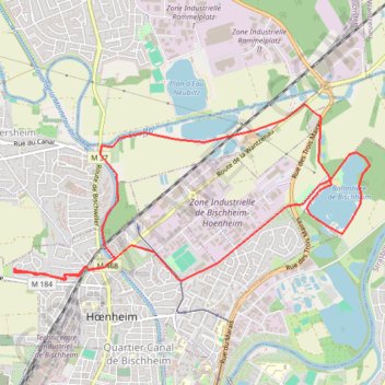Itinéraire Parcours Hoenheim, distance, dénivelé, altitude, carte, profil, trace GPS