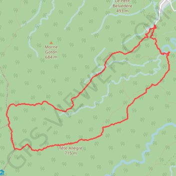 Itinéraire De la source Sofaïa à Tête Allègre, distance, dénivelé, altitude, carte, profil, trace GPS