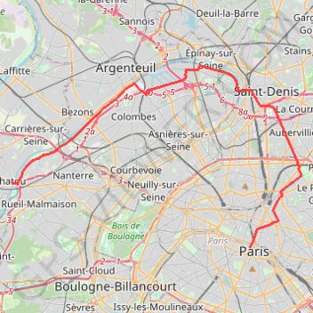 Itinéraire Paris / Chatou, distance, dénivelé, altitude, carte, profil, trace GPS