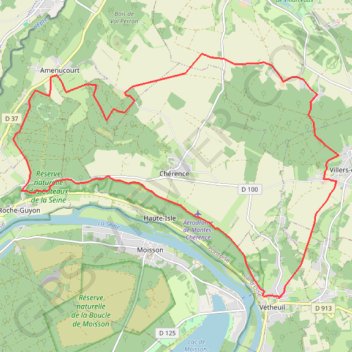 Itinéraire Vétheuil - La Roche-Guyon, distance, dénivelé, altitude, carte, profil, trace GPS