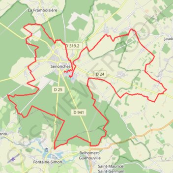Itinéraire Forêt de Senonches, distance, dénivelé, altitude, carte, profil, trace GPS