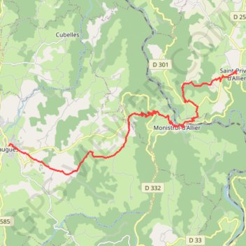 Itinéraire Via Podiensis - Jour 2, distance, dénivelé, altitude, carte, profil, trace GPS