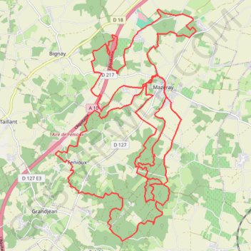 Itinéraire Mazeray 44 kms, distance, dénivelé, altitude, carte, profil, trace GPS