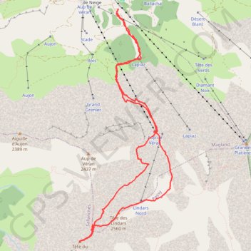 Itinéraire Tête du Colonney, distance, dénivelé, altitude, carte, profil, trace GPS