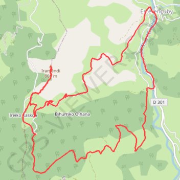 Itinéraire Tracks_IREY IRAMENDI, distance, dénivelé, altitude, carte, profil, trace GPS