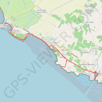 Itinéraire TALMONT-LES MONARDS par la côte, distance, dénivelé, altitude, carte, profil, trace GPS