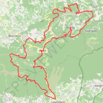 Itinéraire Buoux - Lourmarin, distance, dénivelé, altitude, carte, profil, trace GPS