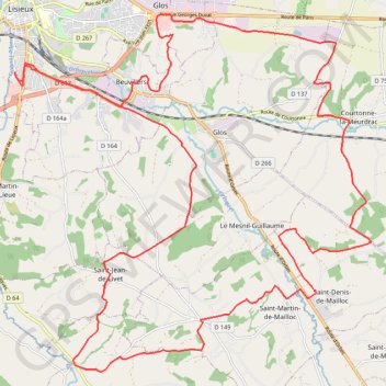 Itinéraire La Lexovienne - Lisieux, distance, dénivelé, altitude, carte, profil, trace GPS