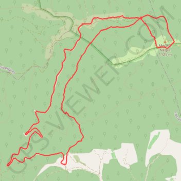 Itinéraire Mourre Nègre, distance, dénivelé, altitude, carte, profil, trace GPS