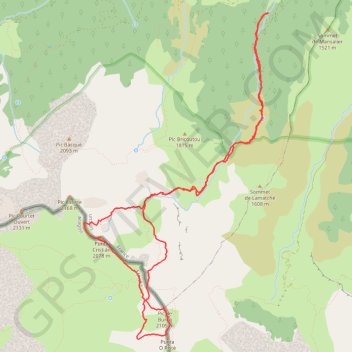 Itinéraire Pic de Burcq, Marmida en circuit depuis Labrénère (crampons), distance, dénivelé, altitude, carte, profil, trace GPS