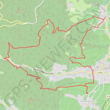 Itinéraire Mittelbergheim - Château du Landsberg, distance, dénivelé, altitude, carte, profil, trace GPS