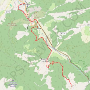 Itinéraire Grande Traversée des PréAlpes : Luc-en-Diois - Haut-Charens, distance, dénivelé, altitude, carte, profil, trace GPS