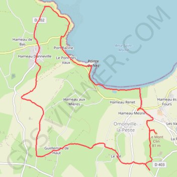 Itinéraire Nez de Jobourg, distance, dénivelé, altitude, carte, profil, trace GPS