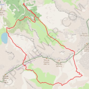 Itinéraire Ceillac Col Tronchet Col Girardin, distance, dénivelé, altitude, carte, profil, trace GPS