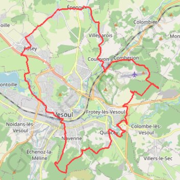 Itinéraire De Comberjon à Navenne, distance, dénivelé, altitude, carte, profil, trace GPS