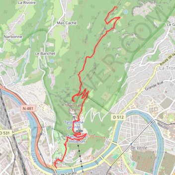 Itinéraire mont-rachais-depuis-jardin-des-dauphins-grenoble, distance, dénivelé, altitude, carte, profil, trace GPS