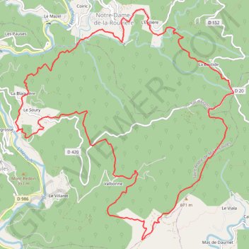 Itinéraire Col de Dévinayré - Saint-André-de-Majencoules, distance, dénivelé, altitude, carte, profil, trace GPS