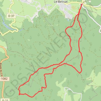 Itinéraire Balade Chaubouret, distance, dénivelé, altitude, carte, profil, trace GPS