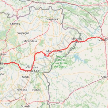 Itinéraire Etape 4 Zamora - Quinta da Azenha Turismo Rural, distance, dénivelé, altitude, carte, profil, trace GPS