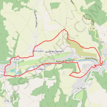 Itinéraire ITI0158, distance, dénivelé, altitude, carte, profil, trace GPS