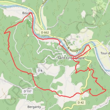 Itinéraire Rando Saint Cirq Lapopie, distance, dénivelé, altitude, carte, profil, trace GPS