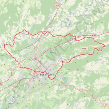 Itinéraire La Vallée de l'Ognon - Doubs, distance, dénivelé, altitude, carte, profil, trace GPS