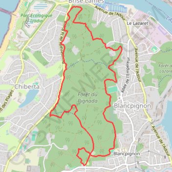 Itinéraire Forêts de Pignada et Chiberta - Anglet, distance, dénivelé, altitude, carte, profil, trace GPS